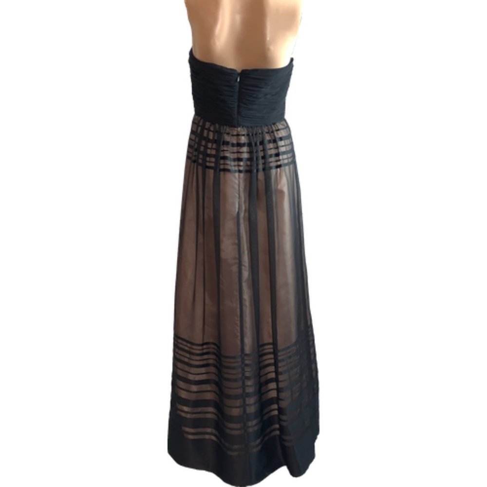 NWT IVANKA TRUMP Sleeveless Blk/Nude Chiffon Gown - Picture 5 of 9